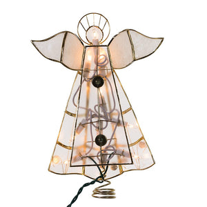 Capiz Angel Treetop with Trumpet