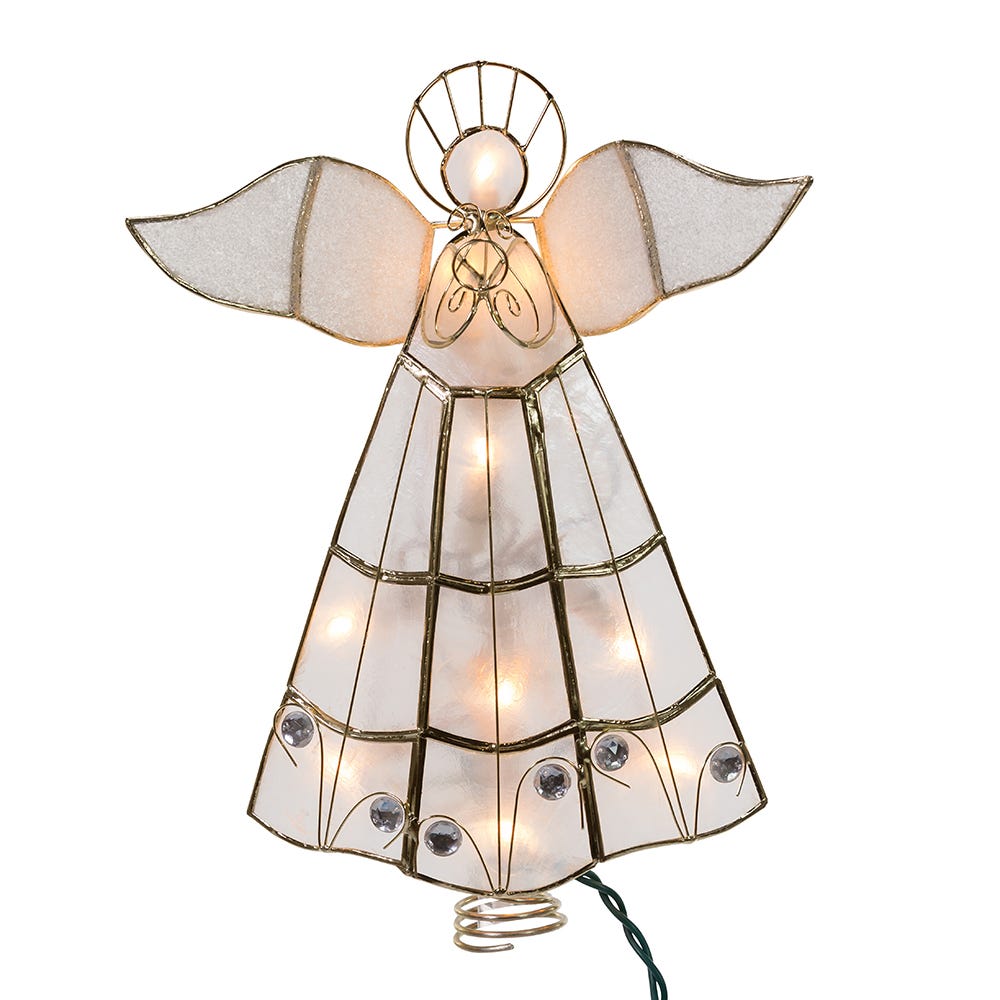 Capiz Angel Treetop with Trumpet