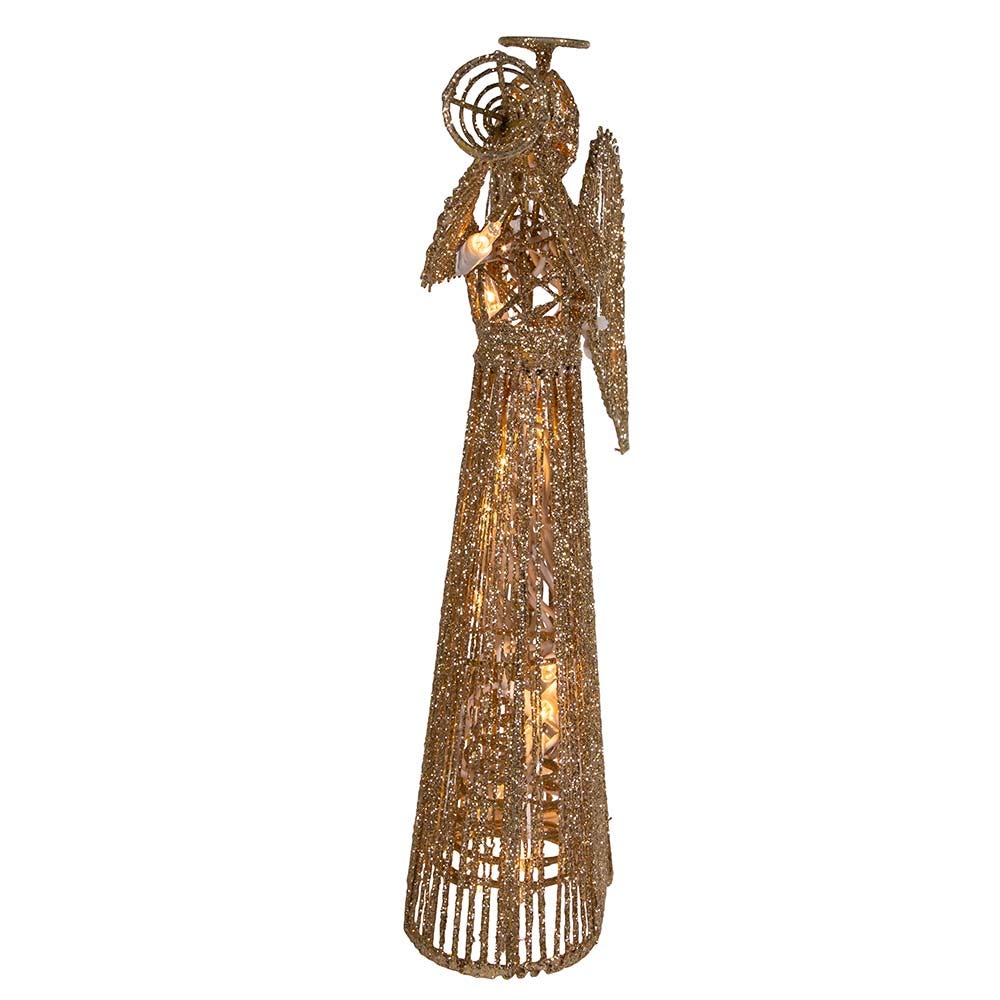 Incandescent Gold Glitter Angel Tree Topper
