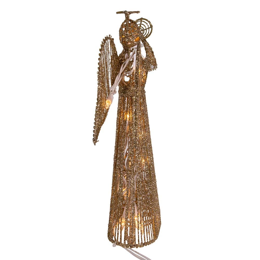 Incandescent Gold Glitter Angel Tree Topper