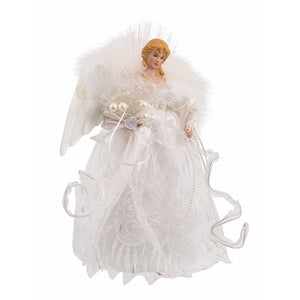 White and Silver Fiber Optic LED Angel Treetop