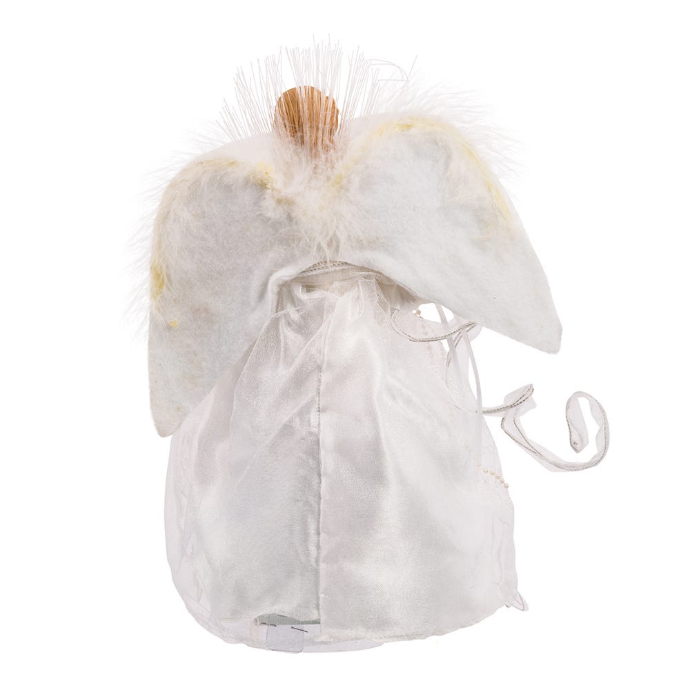 White and Silver Fiber Optic LED Angel Treetop