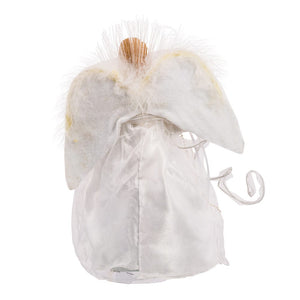 White and Silver Fiber Optic LED Angel Treetop