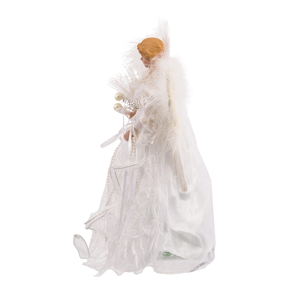 White and Silver Fiber Optic LED Angel Treetop