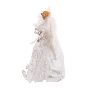 White and Silver Fiber Optic LED Angel Treetop