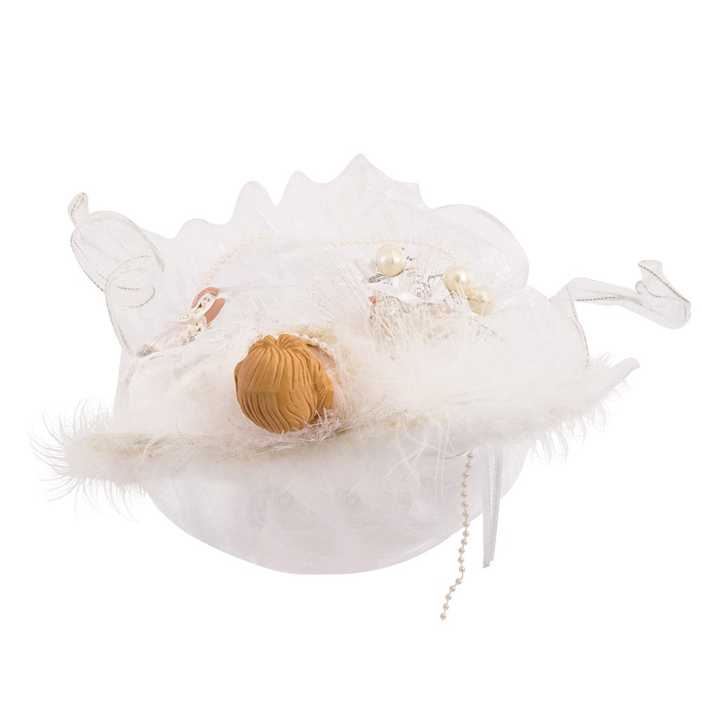 White and Silver Fiber Optic LED Angel Treetop