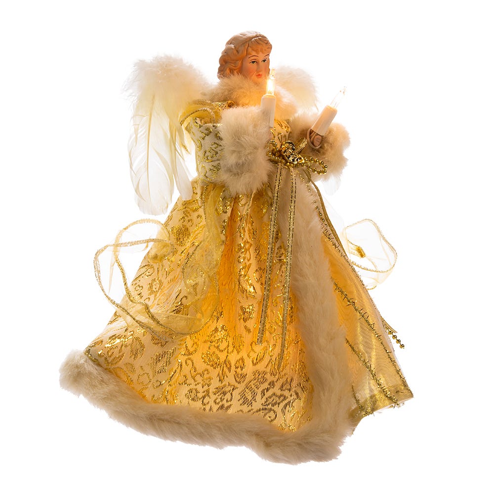 Ivory and Gold Angel Treetop