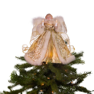 Ivory and Gold Angel Treetop