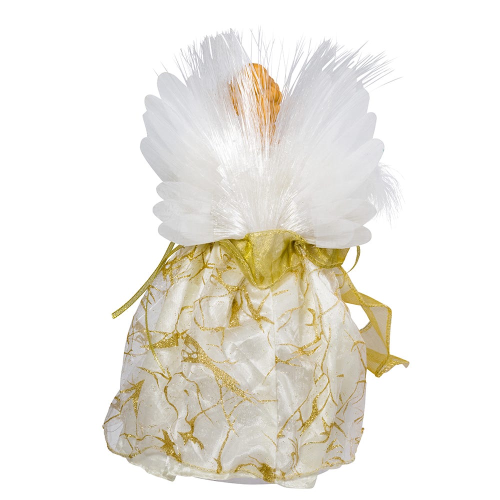 Ivory and Gold Fiber Optic LED Angel Treetop