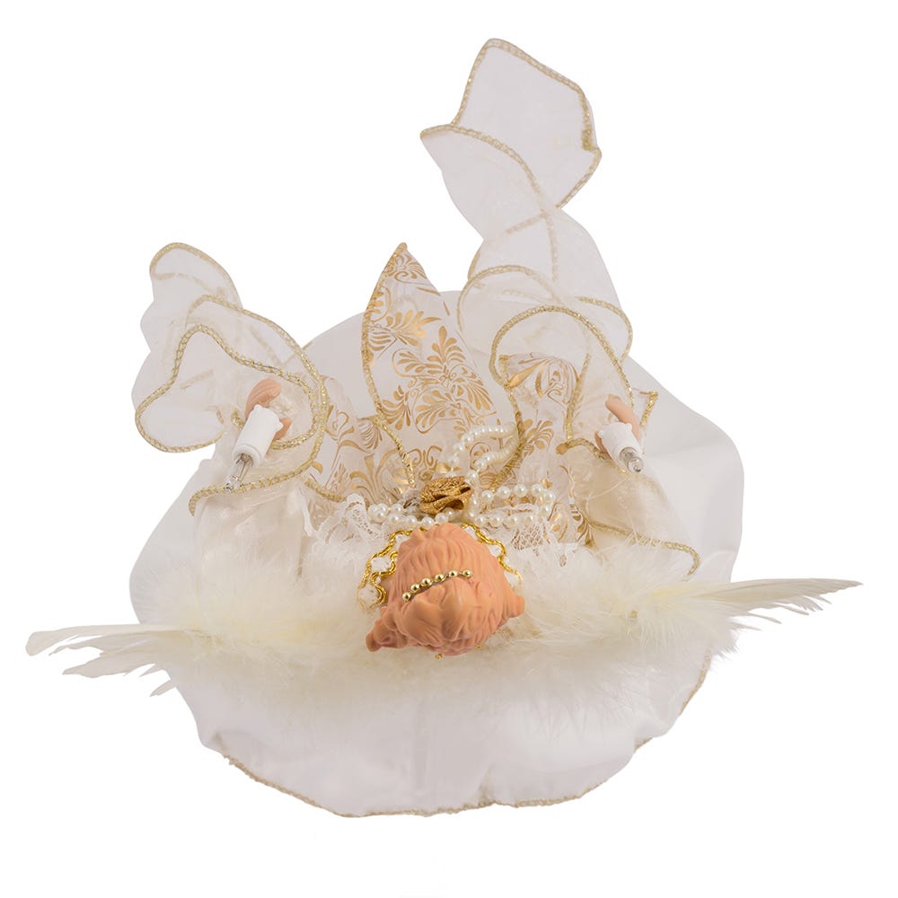 Ivory and Gold Angel Treetop