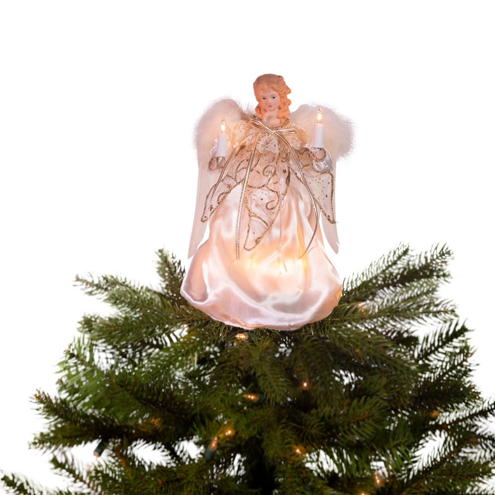Ivory and Gold Angel Treetop