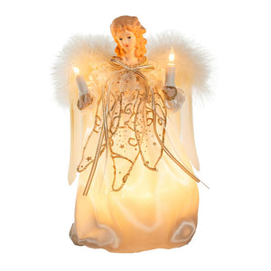 Ivory and Gold Angel Treetop