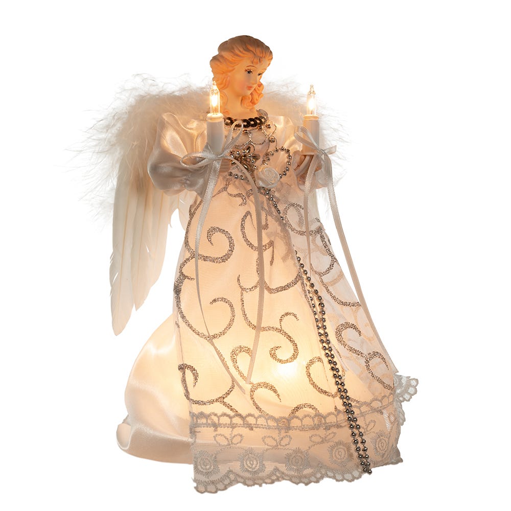 White and Silver Angel Treetop