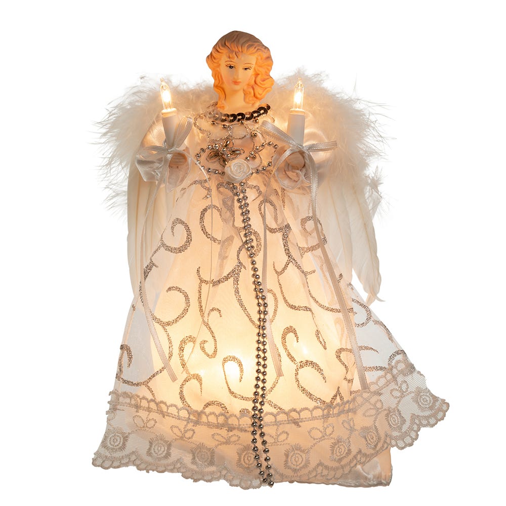 White and Silver Angel Treetop