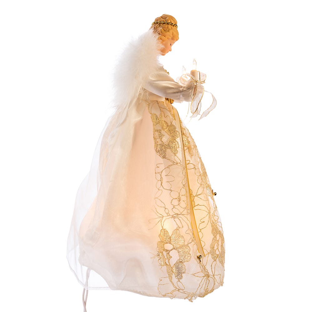 Ivory and Gold Angel Treetop