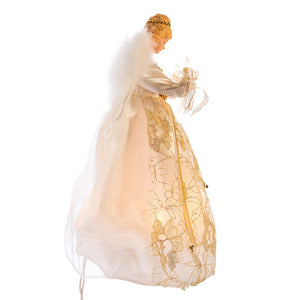 Ivory and Gold Angel Treetop