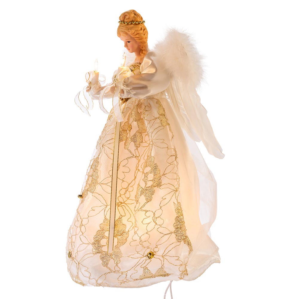 Ivory and Gold Angel Treetop