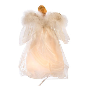 Ivory and Gold Angel Treetop