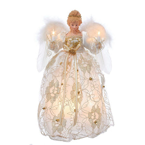 Ivory and Gold Angel Treetop