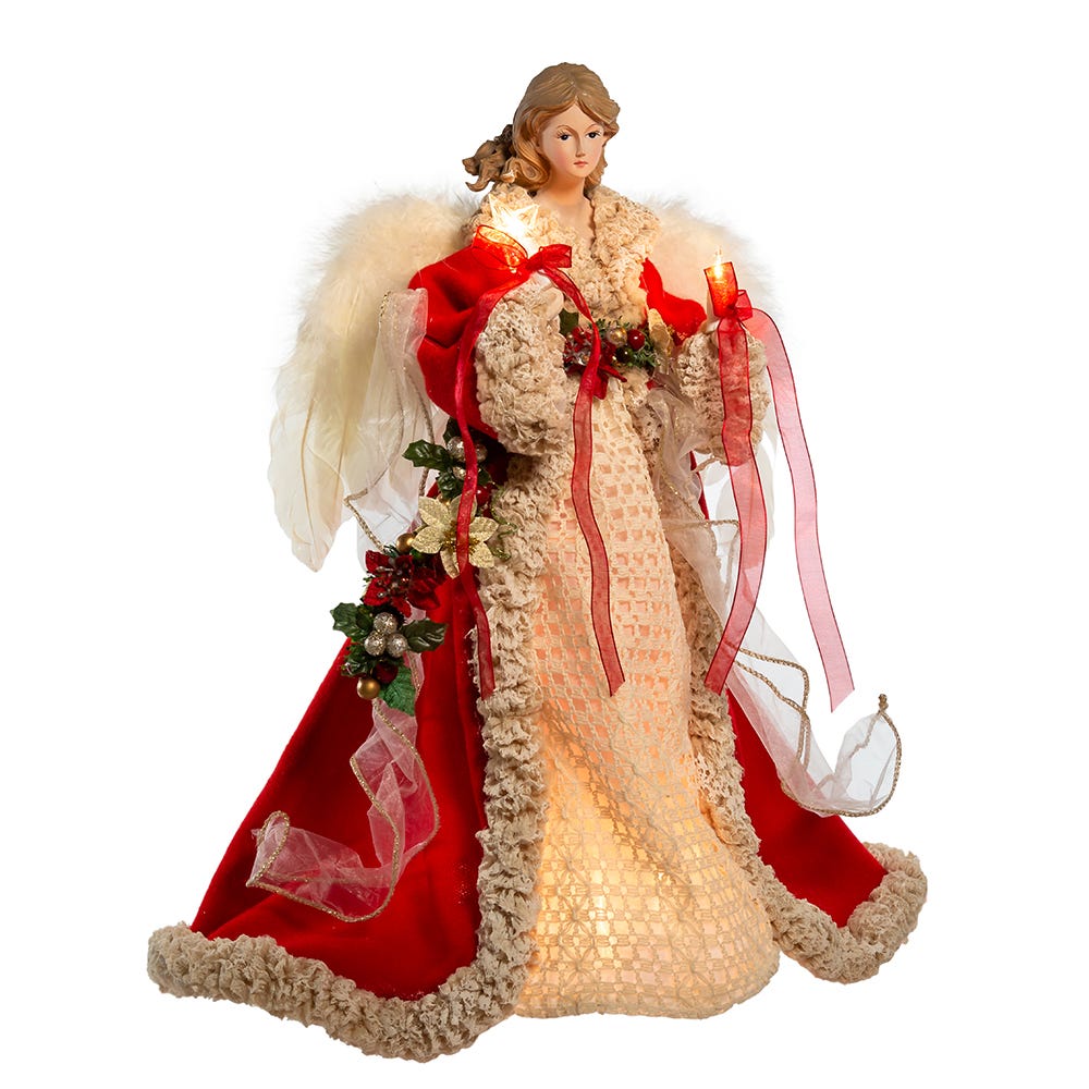 Red and Ivory Angel Treetop