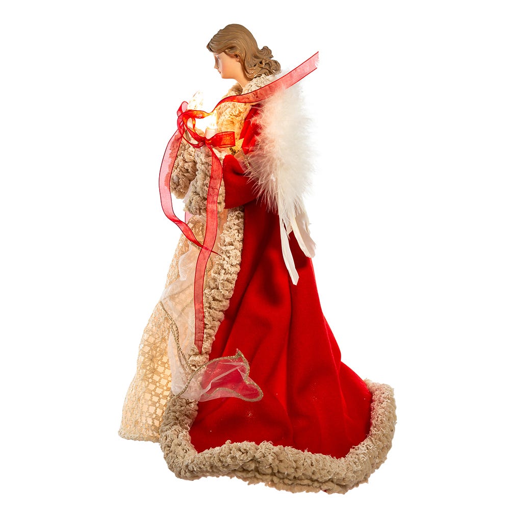 Red and Ivory Angel Treetop