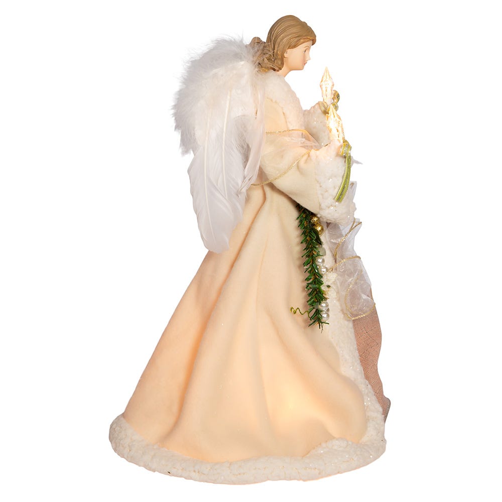 Ivory and Gray Angel Tree Topper