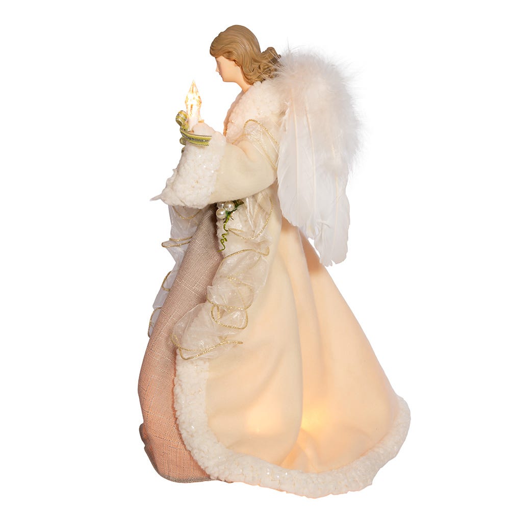 Ivory and Gray Angel Tree Topper