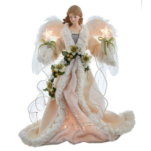 Ivory and Gray Angel Tree Topper