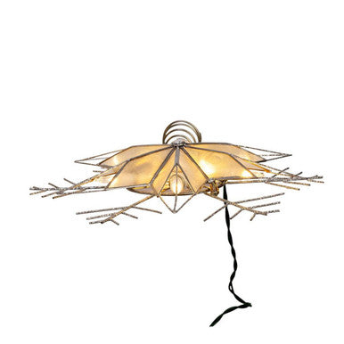 Kurt Adler 10" 10-Light LED Silver Capiz and Snowflakes Tree Topper