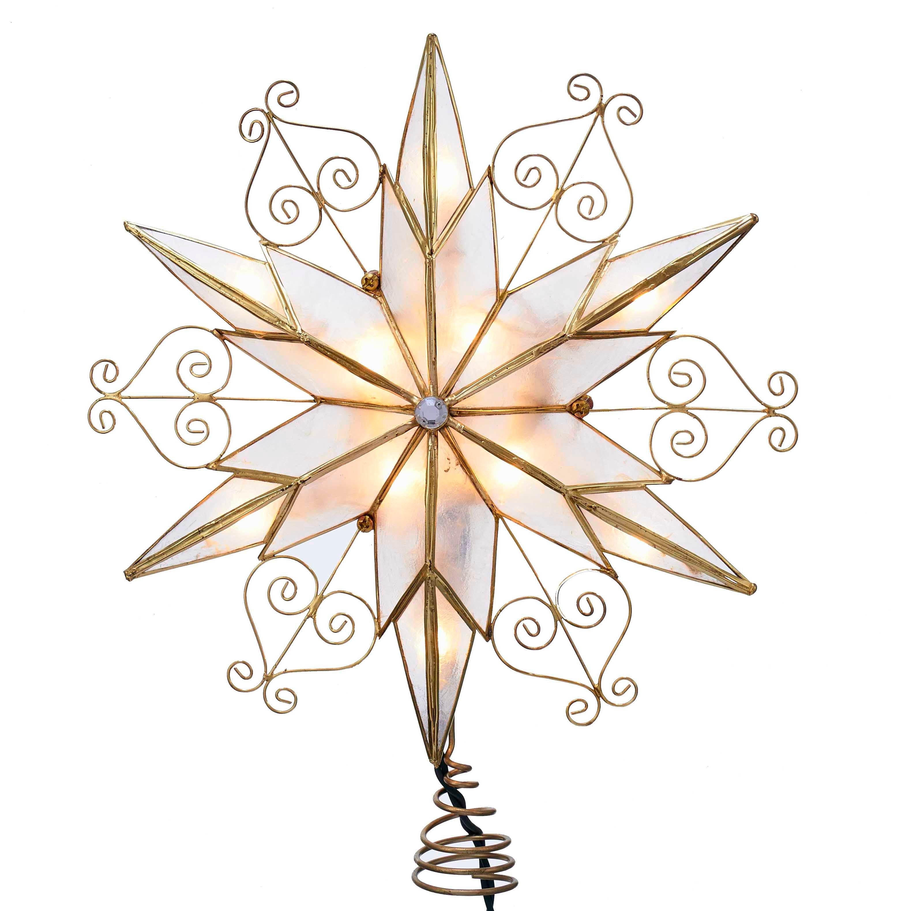 Capiz Star Treetop with Scroll Design