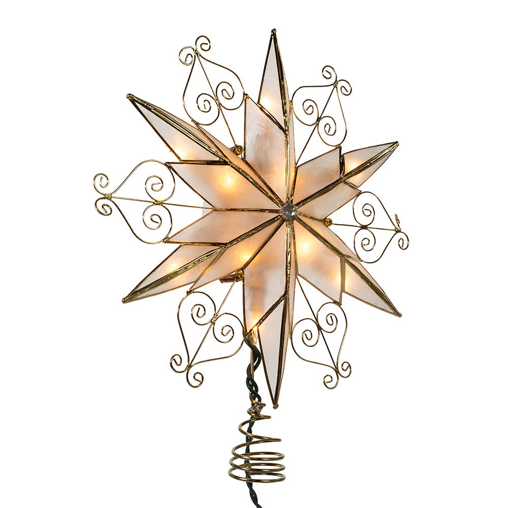 Capiz Star Treetop with Scroll Design