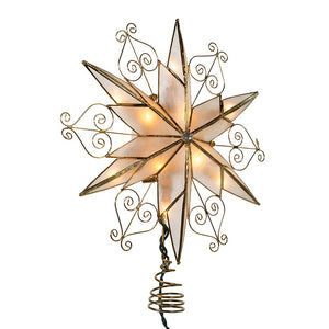 Capiz Star Treetop with Scroll Design