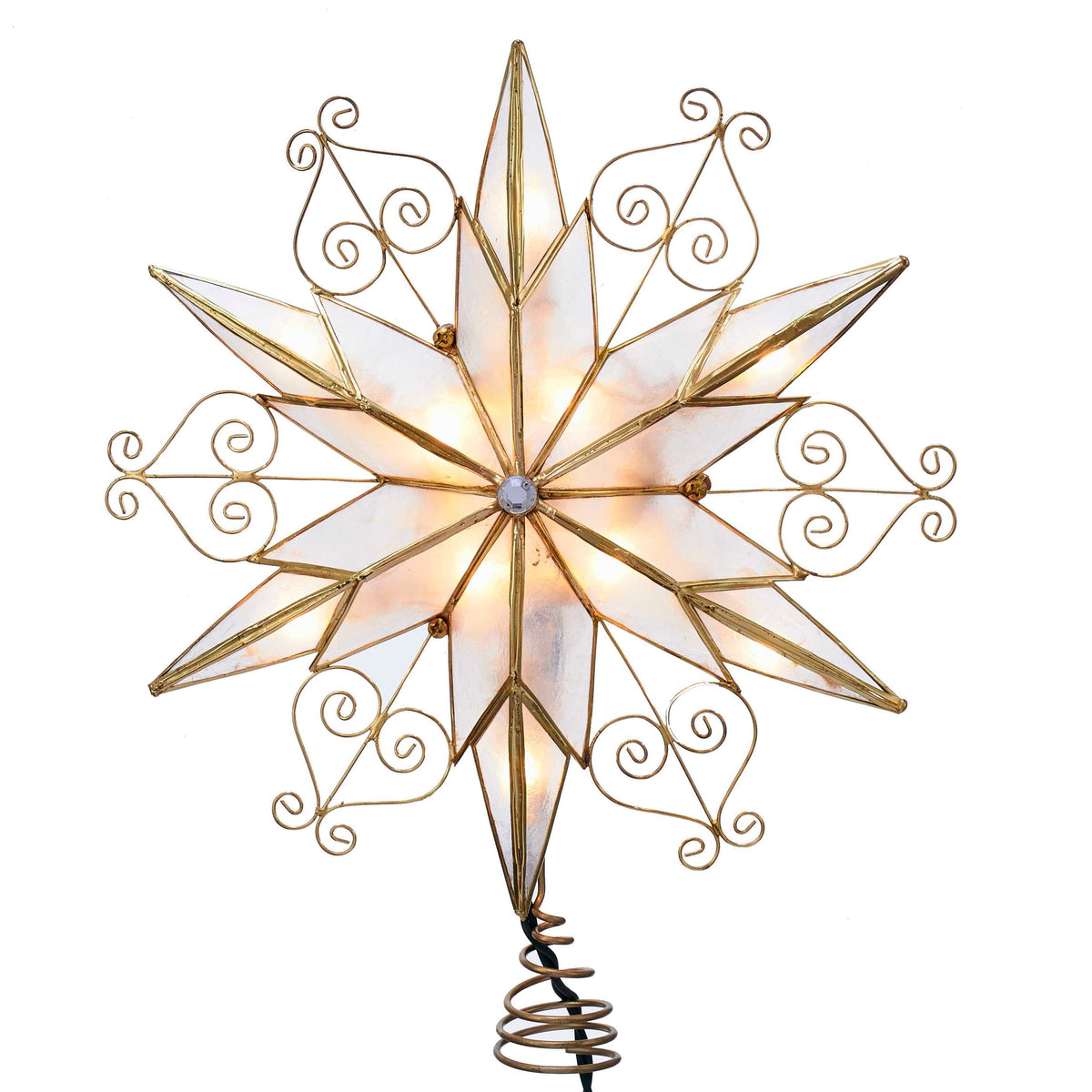 Capiz Star Treetop with Scroll Design