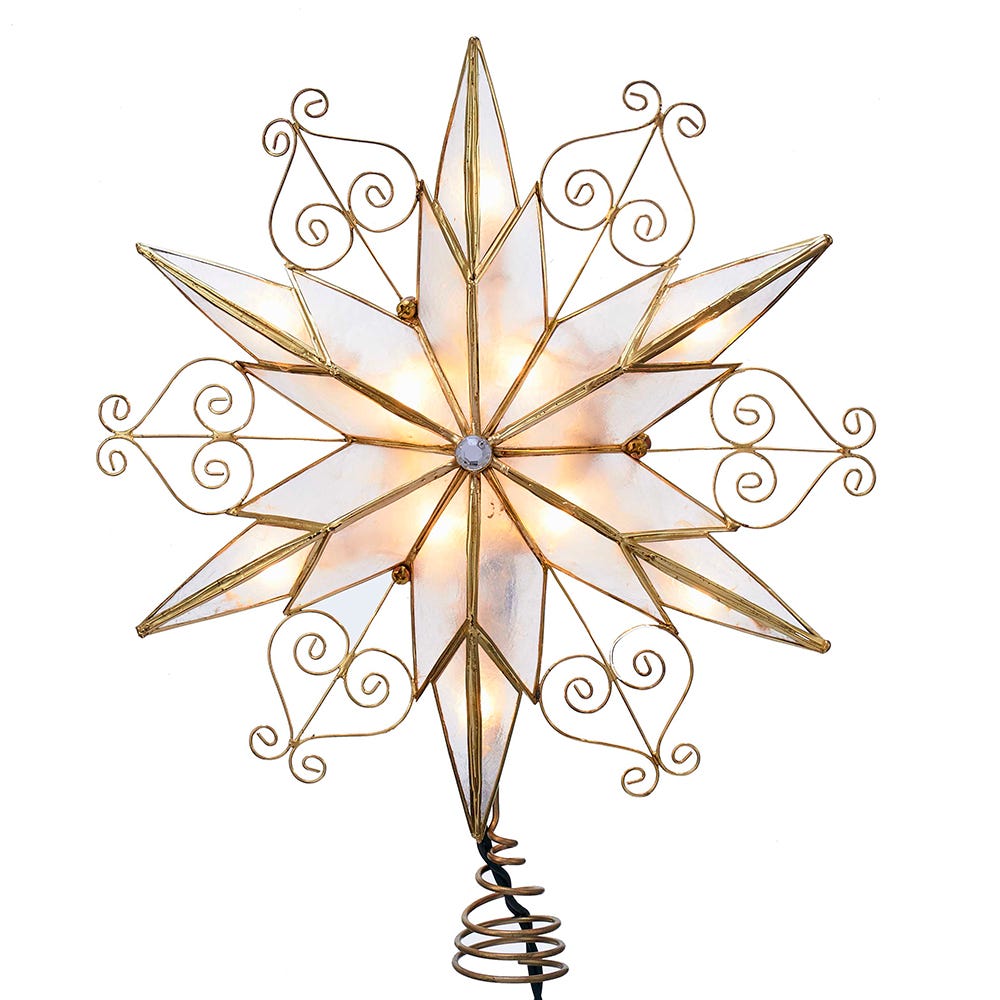 Capiz Star Treetop with Scroll Design