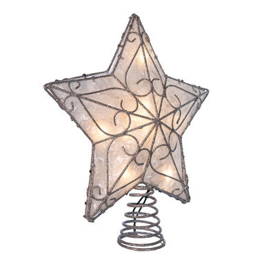 Kurt Adler 10.9" UL 10-Light Trimmed Capiz inspired Star Treetop