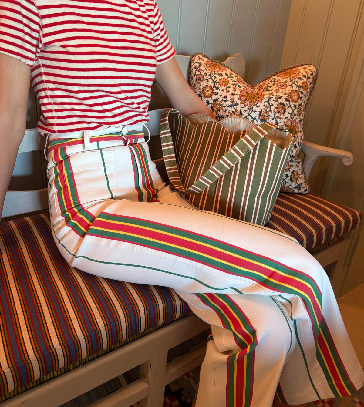 Isabelle Tote Bag in Winter Stripe