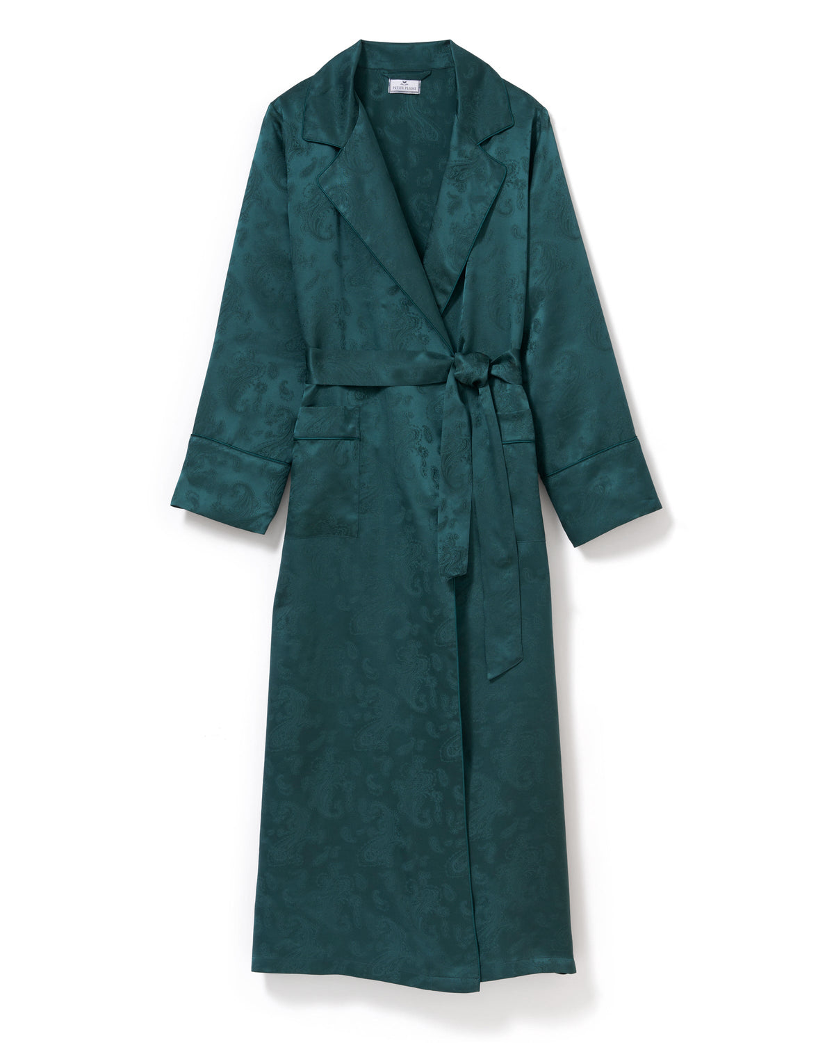 Women’s Silk Jacquard Robe in Hunter Green
