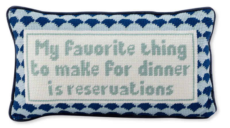 Reservations Needlepoint Pillow