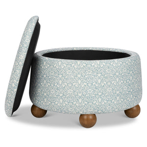 Morris & Co. x Namesake Tuffet Storage Ottoman Bellflowers in Powdered Blue