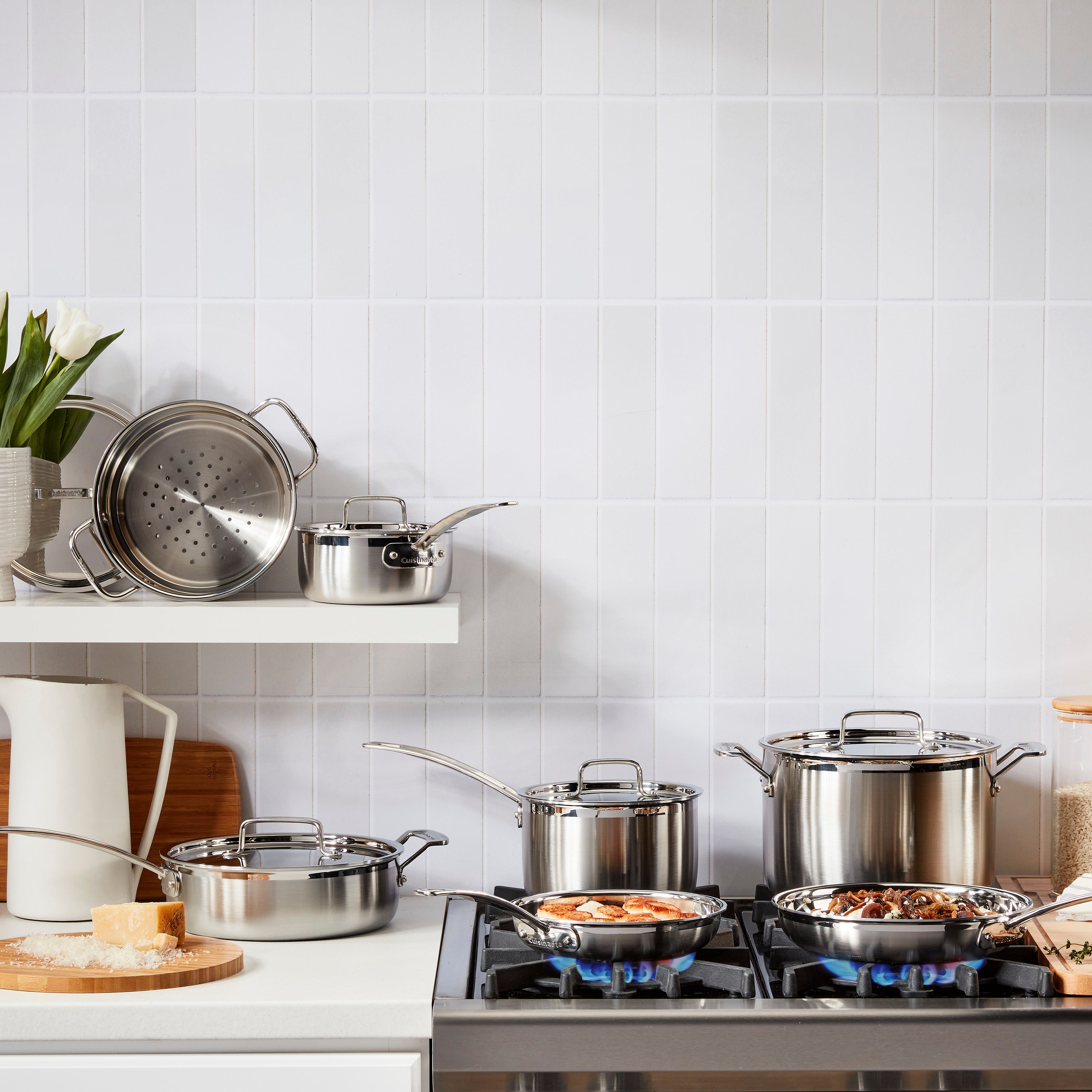MultiClad Pro Triple Ply Stainless Cookware 12-Piece Set in Stainless Steel