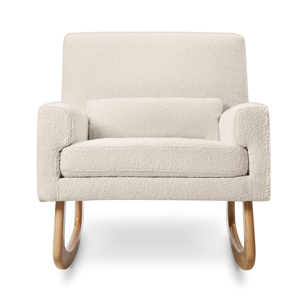 Sleepytime Rocker in Ivory Boucle with Light Legs