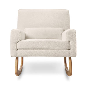 Sleepytime Rocker in Ivory Boucle with Light Legs