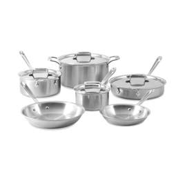 D5 Stainless Brushed 5-ply Bonded Cookware Set; 10 piece Set