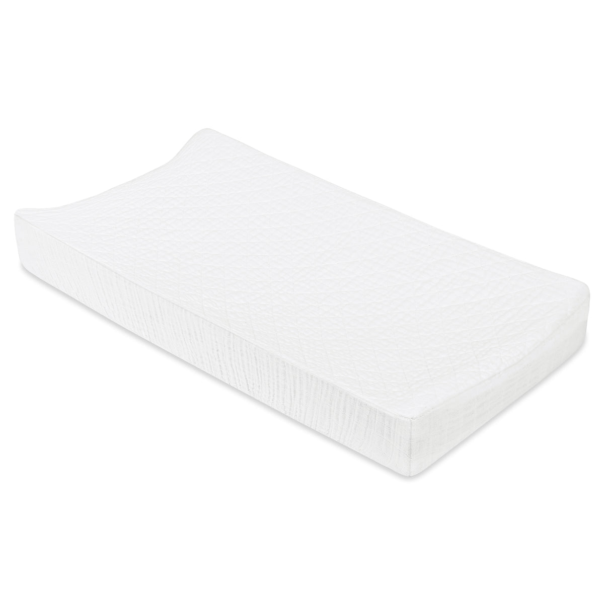 Quilted Changing Pad Cover in GOTS Certified Organic Muslin Cotton in White