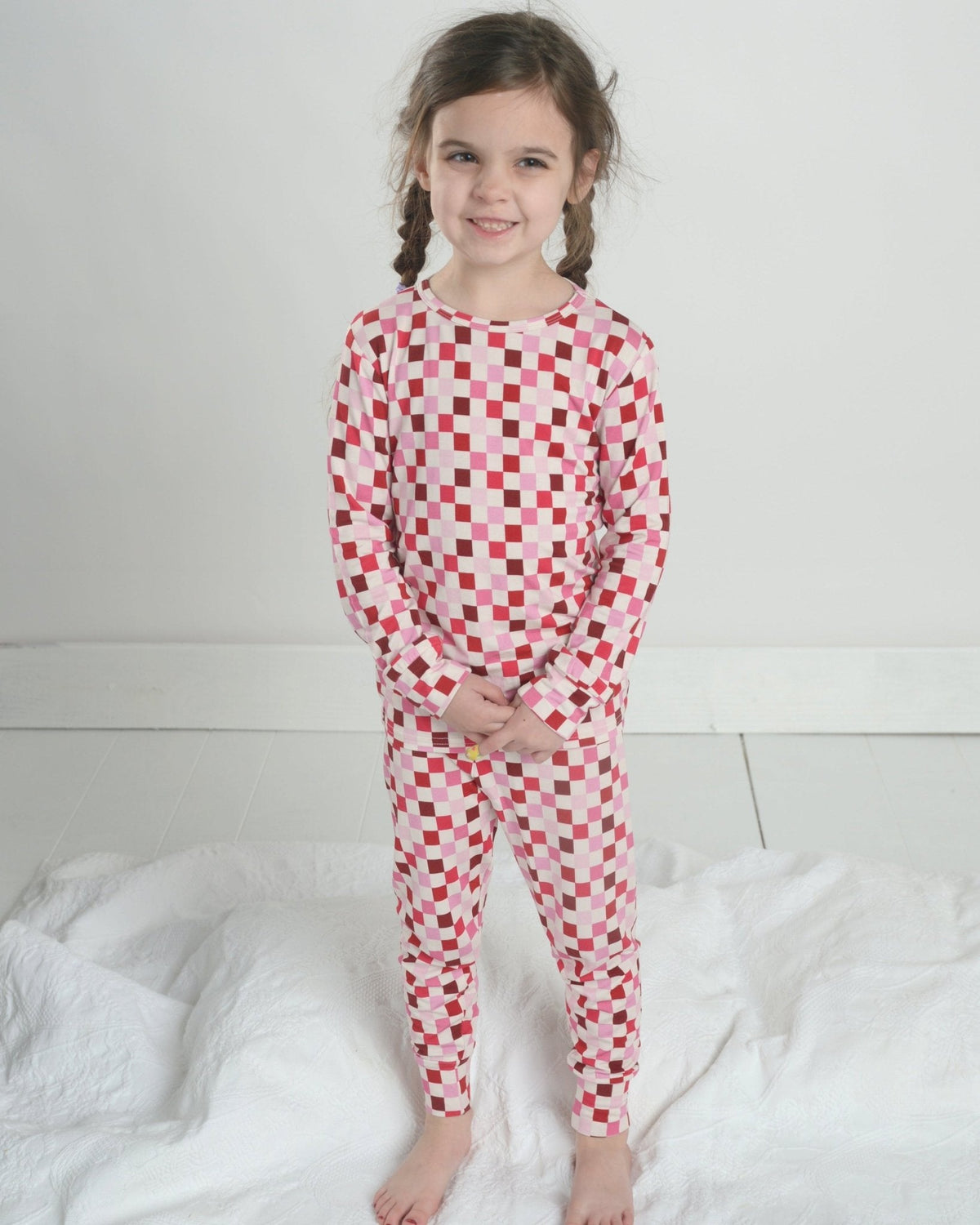 Pink Bamboo Pajama Set for Kids, Toddler Bamboo Pajamas
