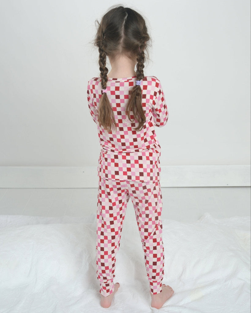Pink Bamboo Pajama Set for Kids, Toddler Bamboo Pajamas