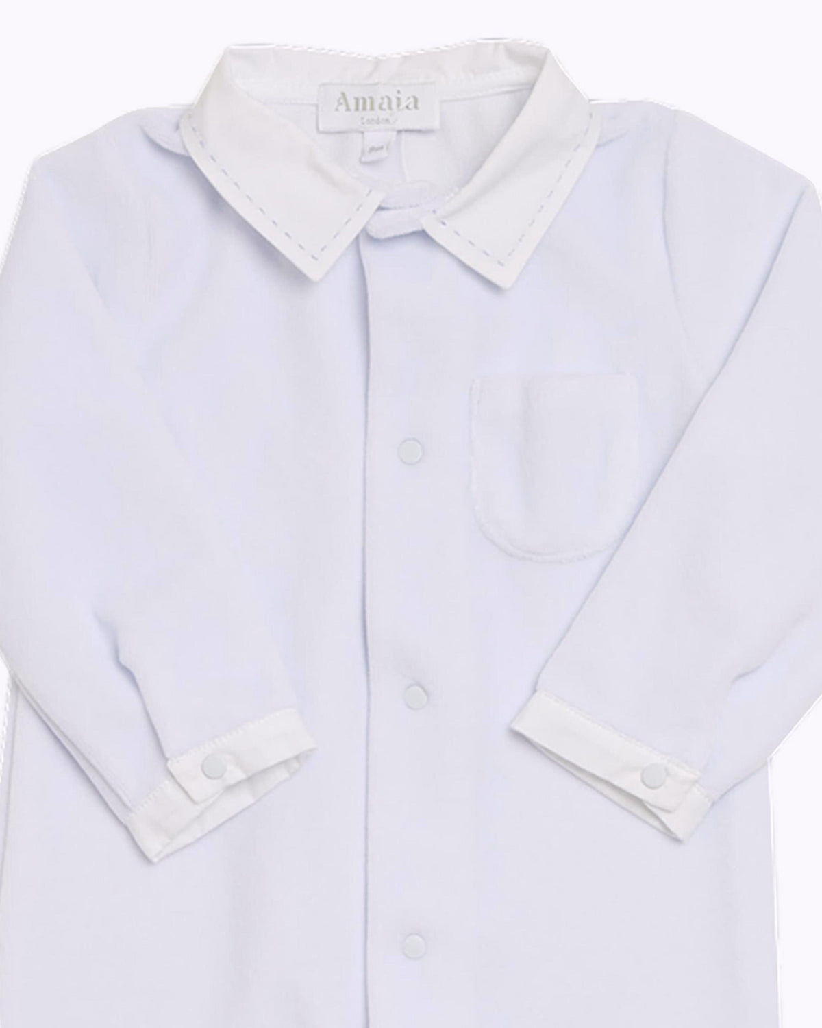 Velours Babygrow Light Blue