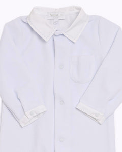 Velours Babygrow Light Blue