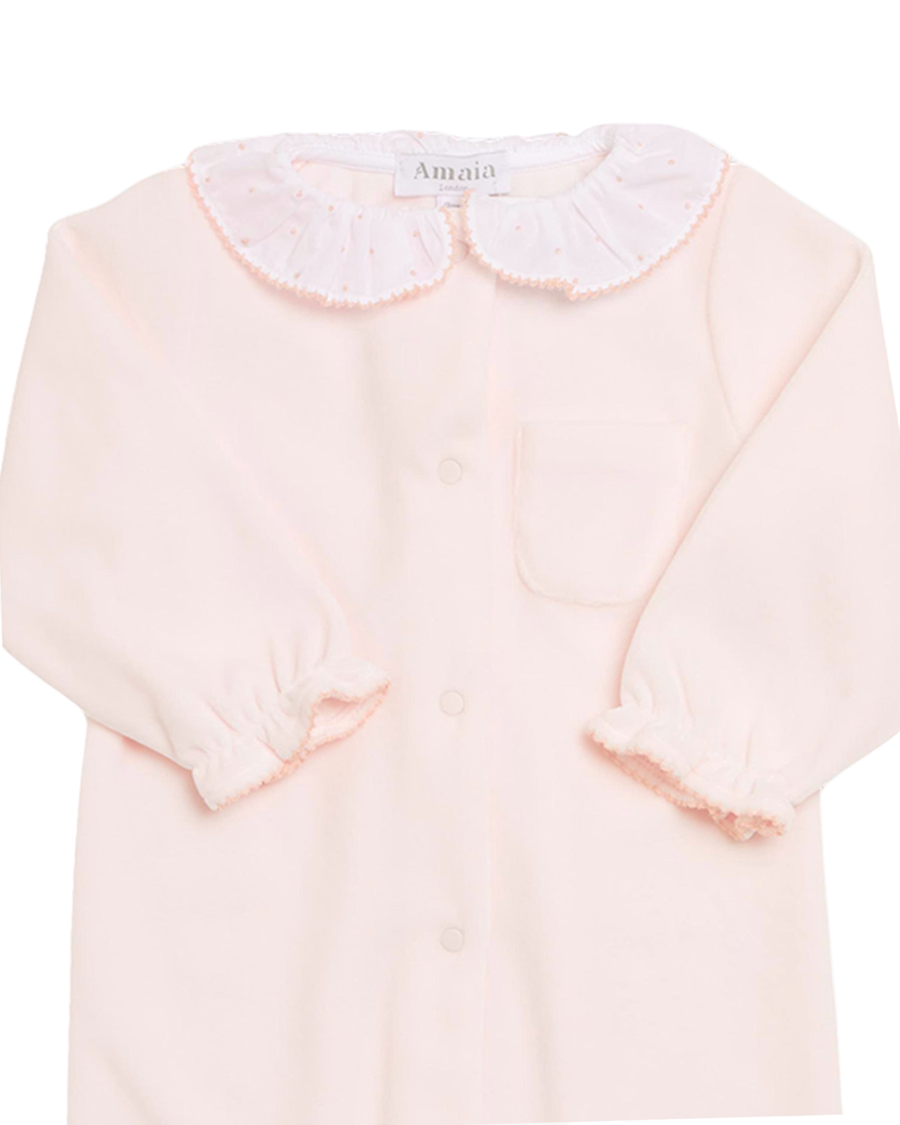 Velours Babygrow Light Pink