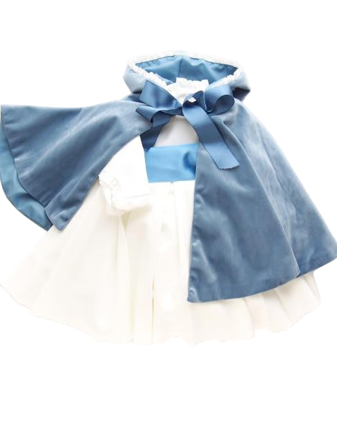 Blue Velvet Cape with girls' dress